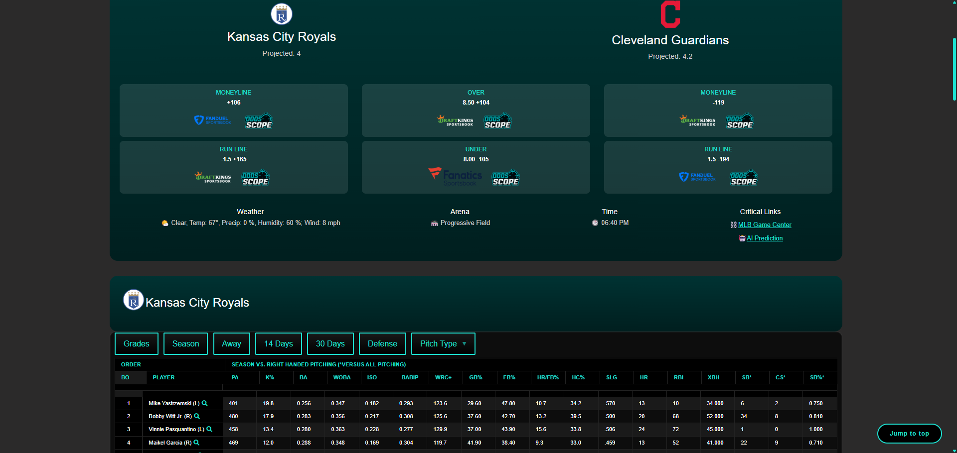 Matchup screenshot